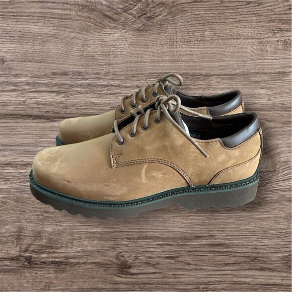 Rockport Other - Rockport Men's 7 W Brown Leather Waterproof Dark Tan Lace Up Casual Shoes NEW